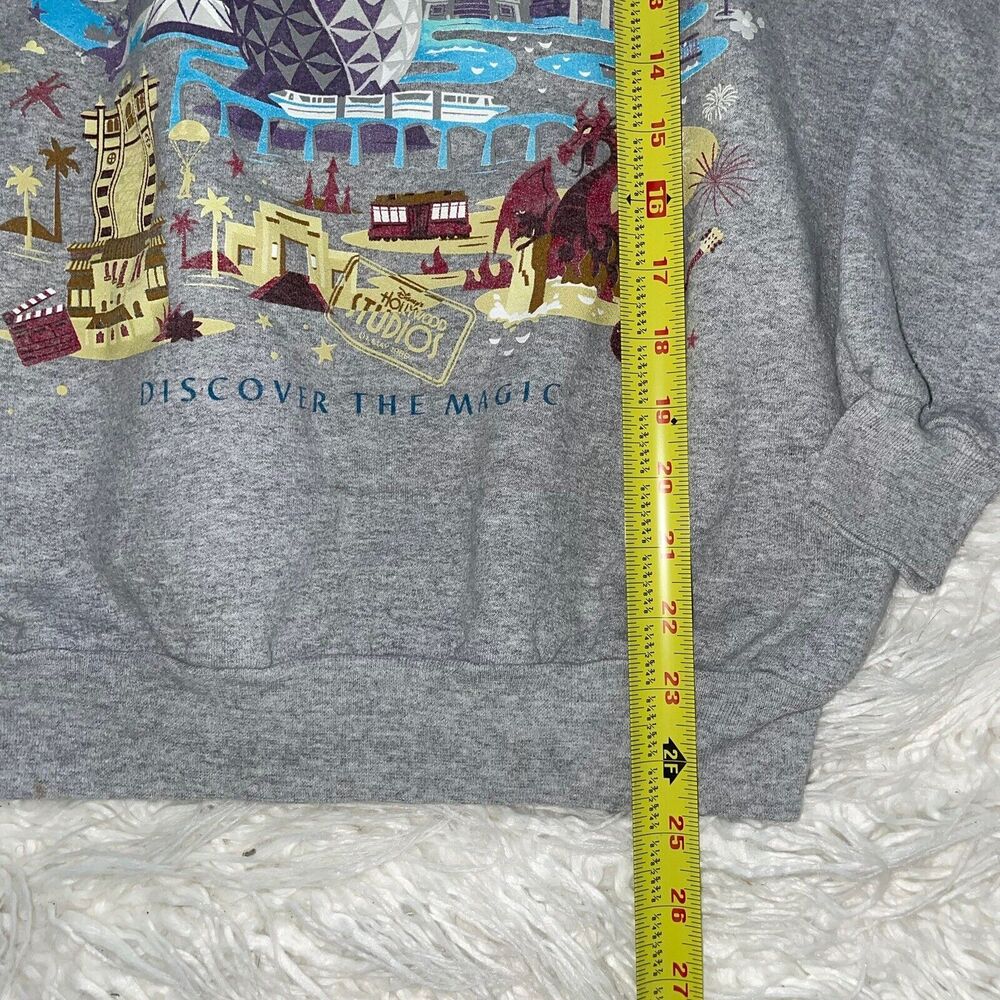 Walt Disney Parks Adult Discover the Magic Crewneck Sweatshirt Size Small Gray - Picture 7 of 11